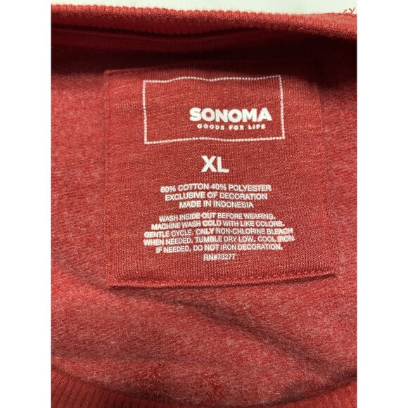 Sonoma Goods for Life Fleece Holiday Sweatshirt Red/White Size XL - Picture 2 of 5